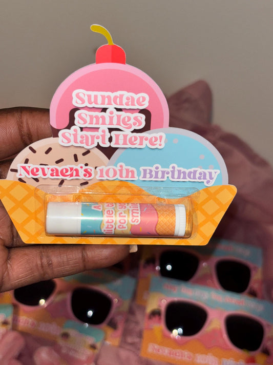 Ice Cream Party Lip Balm Favors: 1st Birthday, Sweet One
