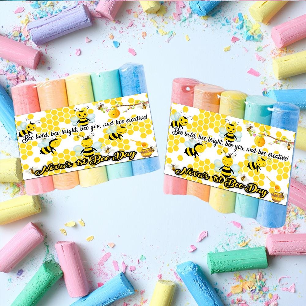 Bee 1st Birthday Juice Pouch Favors: Personalized, Assembled