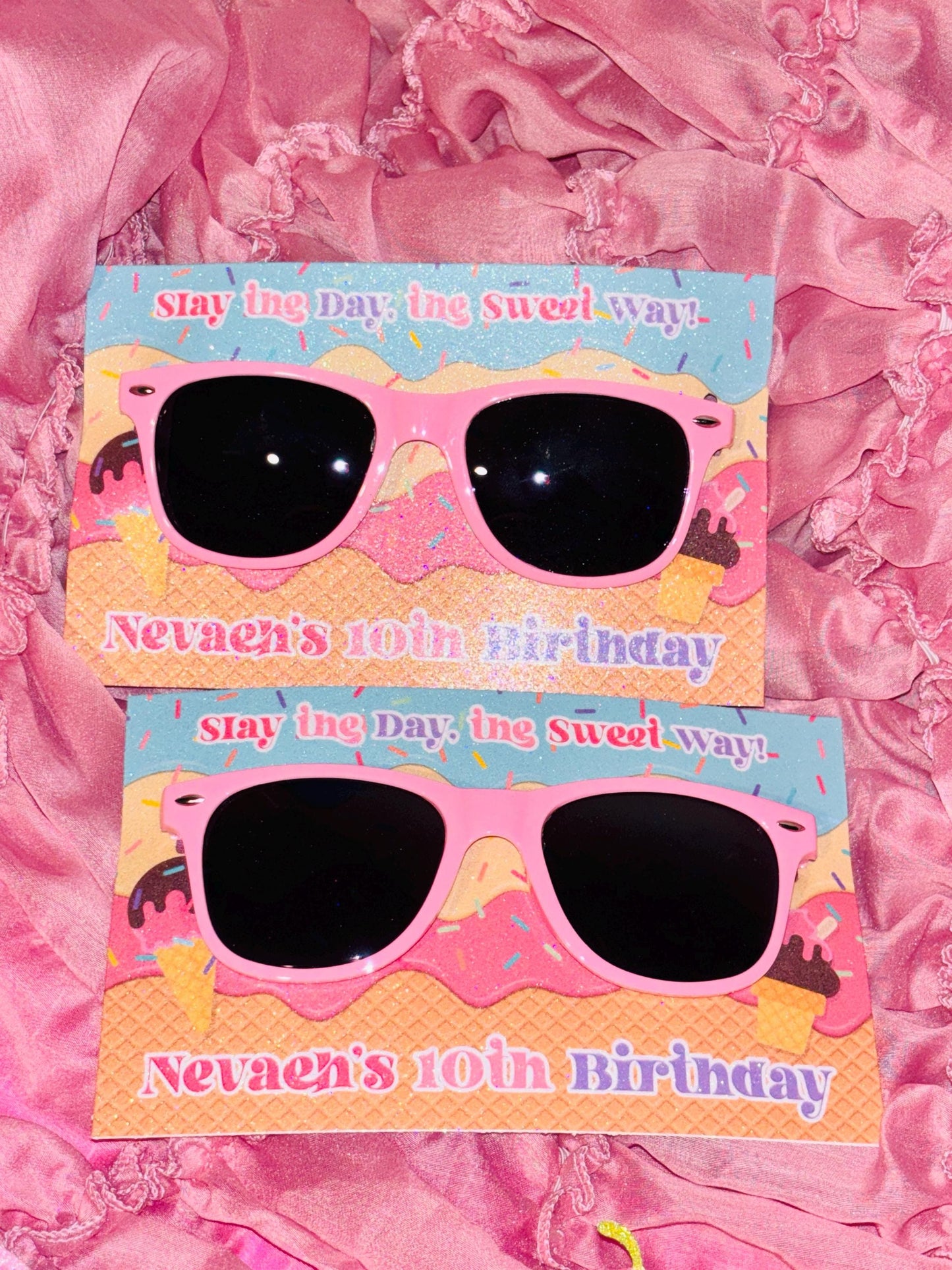 Ice Cream Party Sunglasses Favors: Set of 12, Themed Decor Cards