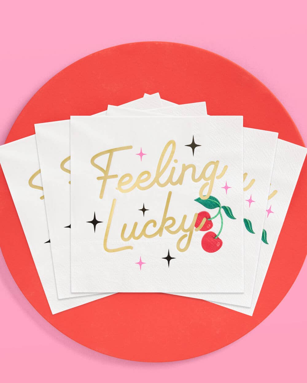 Feeling Lucky Napkins - Feeling Lucky Banner - black glitter banner