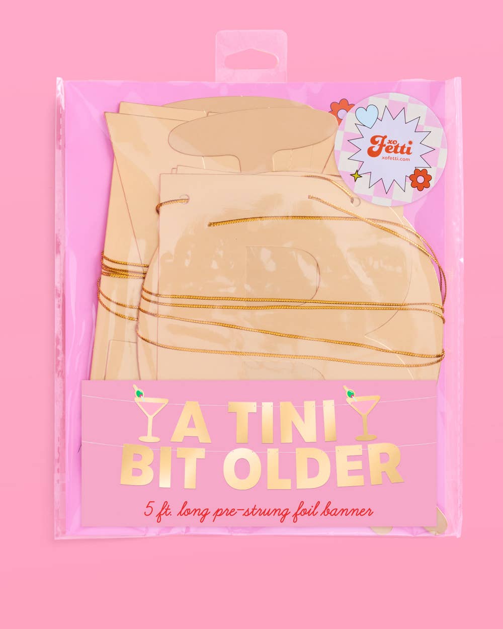 Tini Bit Older Banner - gold foil banner