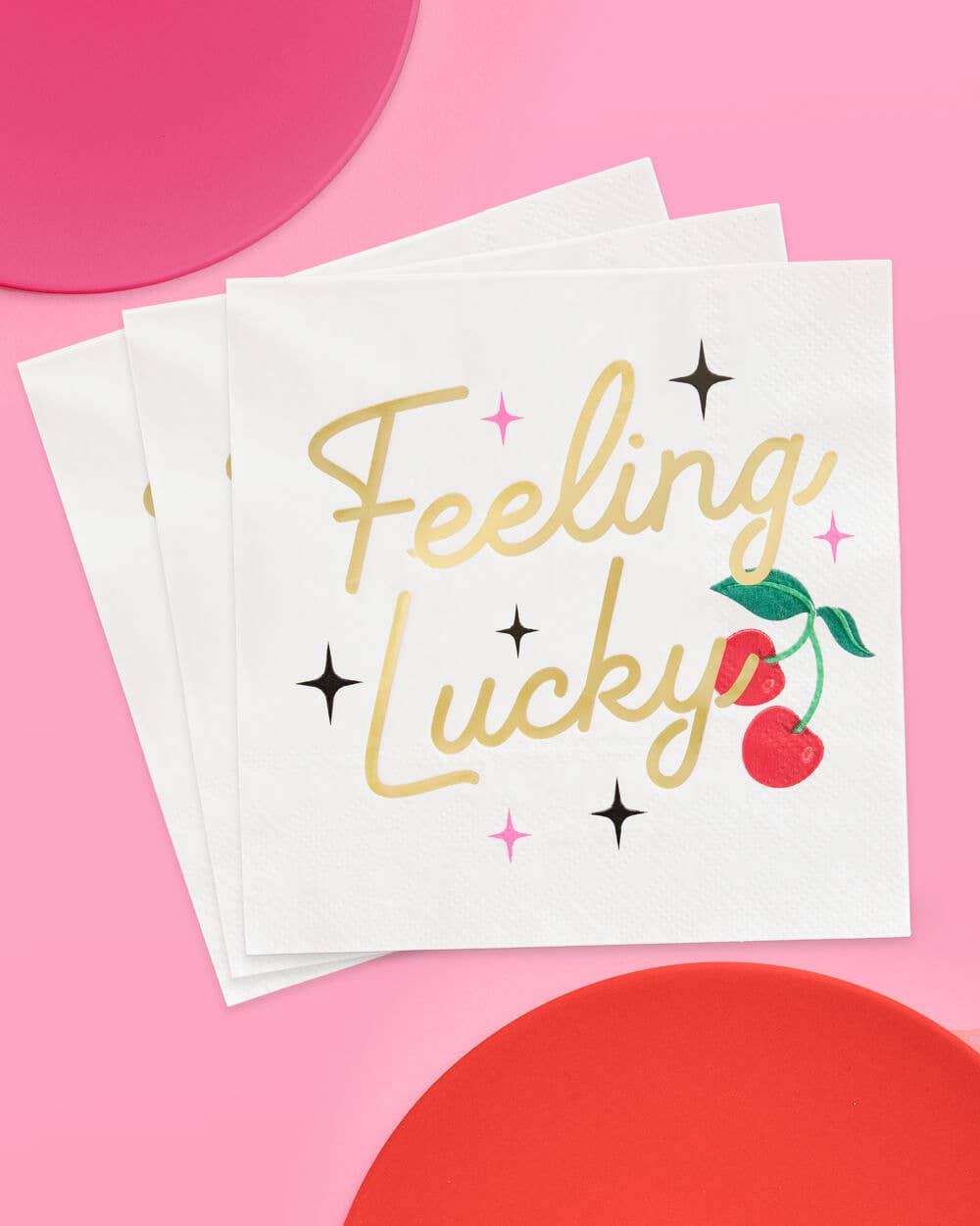 Feeling Lucky Napkins - Feeling Lucky Banner - black glitter banner