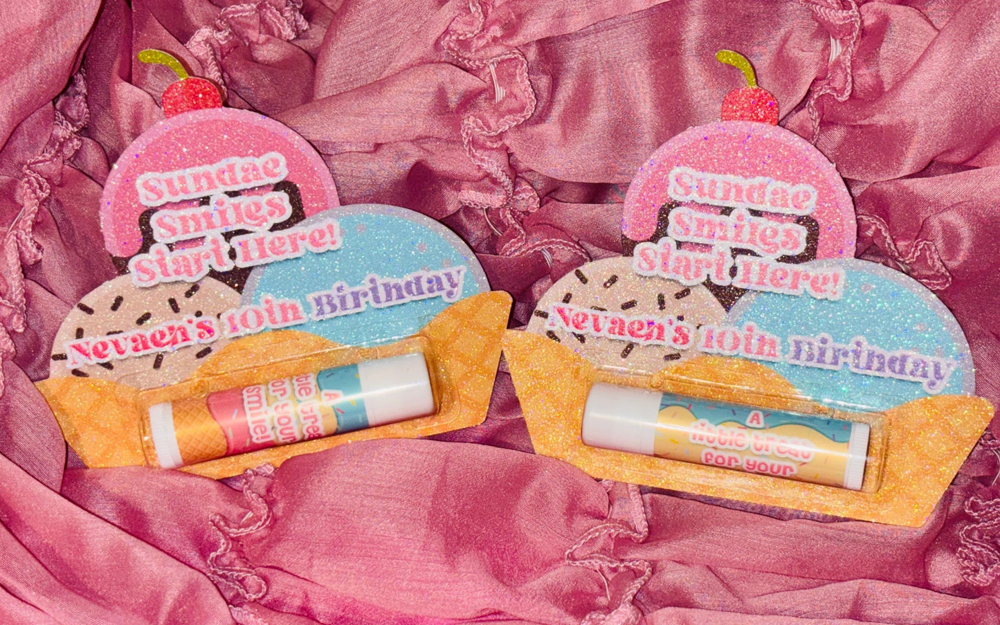 Ice Cream Party Lip Balm Favors: 1st Birthday, Sweet One