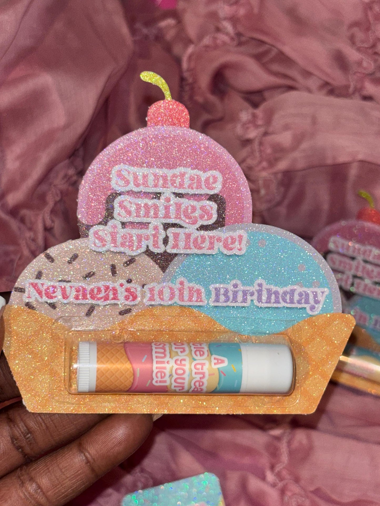 Ice Cream Party Lip Balm Favors: 1st Birthday, Sweet One