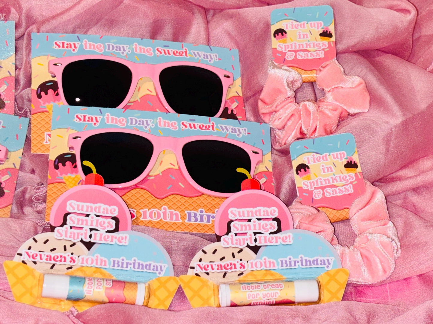 Ice Cream Party Sunglasses Favors: Set of 12, Themed Decor Cards