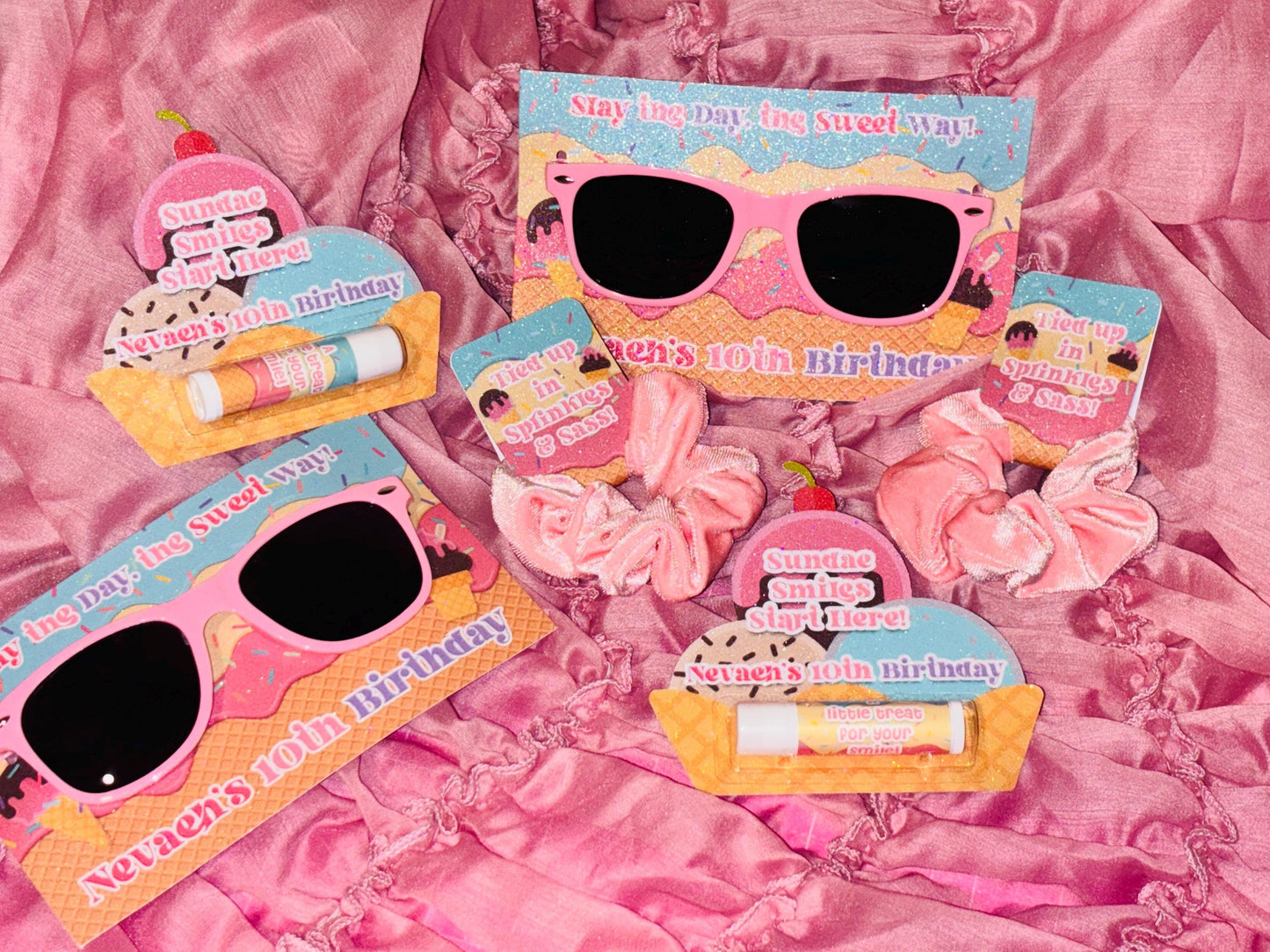 Ice Cream Party Sunglasses Favors: Set of 12, Themed Decor Cards