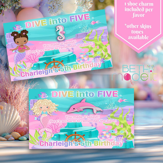 Mermaid Croc Charm Party Favors: Under the Sea Birthday Gift