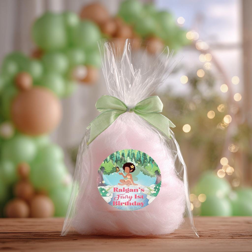 Fairy First Birthday Chip Bags: Enchanted Garden Party Favors