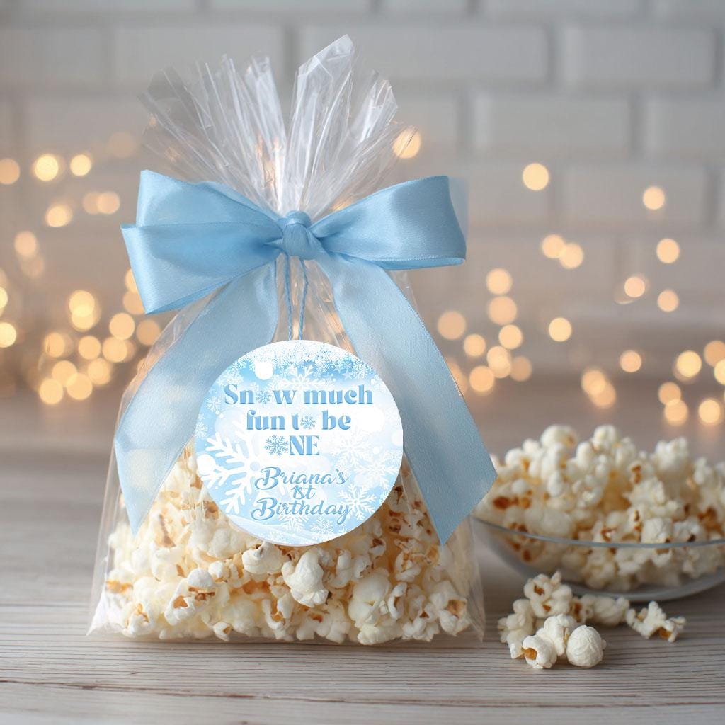 Winter Onederland Stickers: Baby Shower Favor Labels, 2-inch Gloss Finish