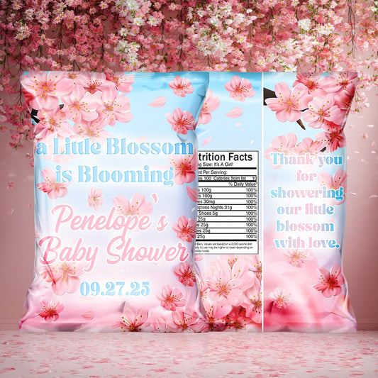 Cherry Blossom Chip Bag – Baby Shower - Bridal Shower - Wedding