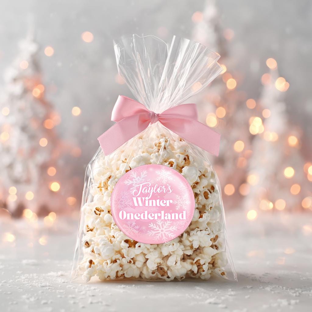Winter Onederland Stickers: Baby Shower Favor Labels, 2-inch Glossy