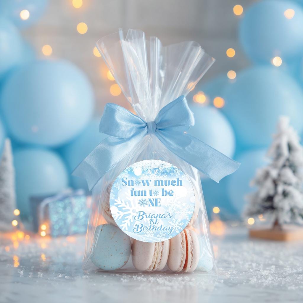 Winter Onederland Stickers: Baby Shower Favor Labels, 2-inch Gloss Finish