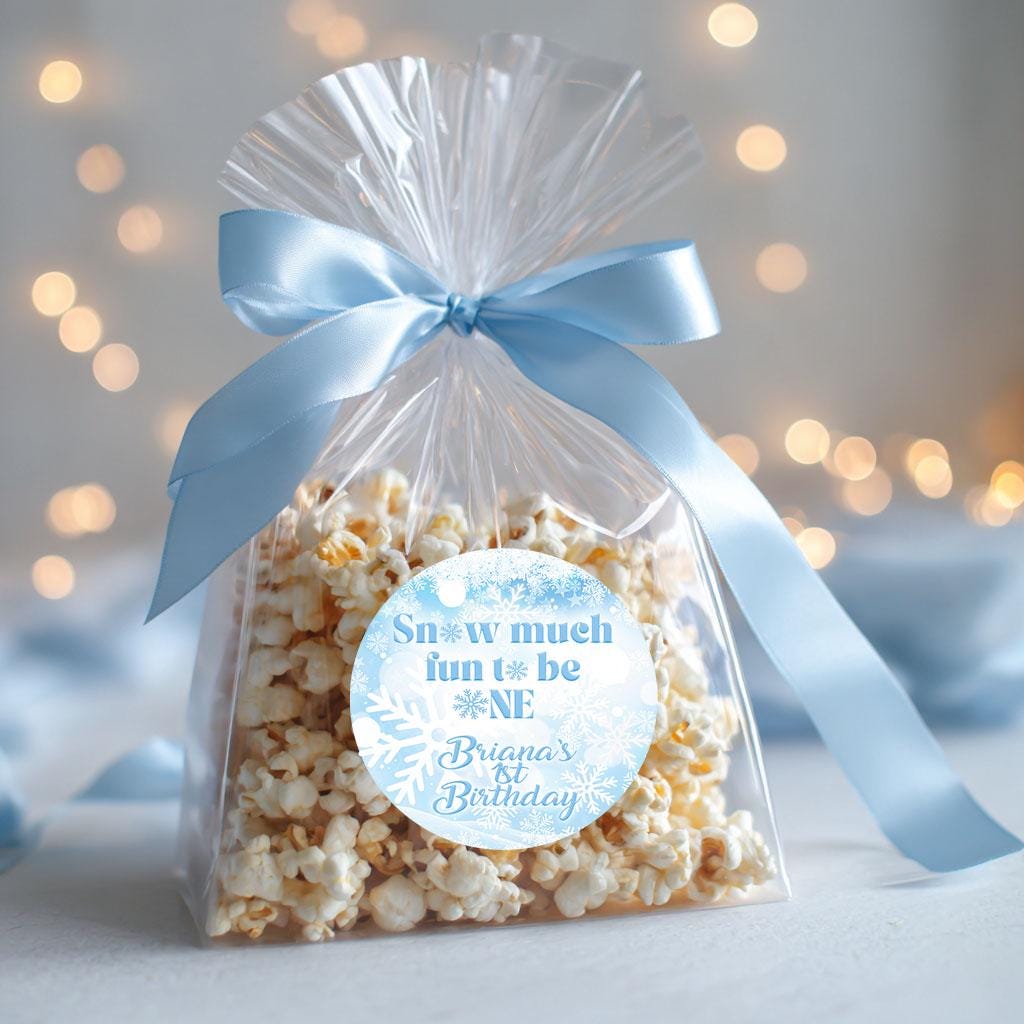 Winter Onederland Stickers: Baby Shower Favor Labels, 2-inch Gloss Finish