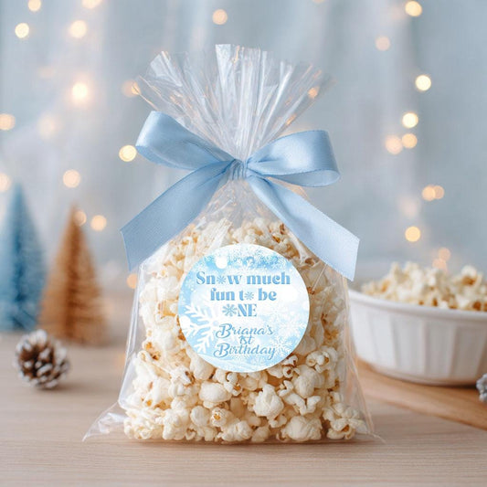 Winter Onederland Stickers: Baby Shower Favor Labels, 2-inch Gloss Finish